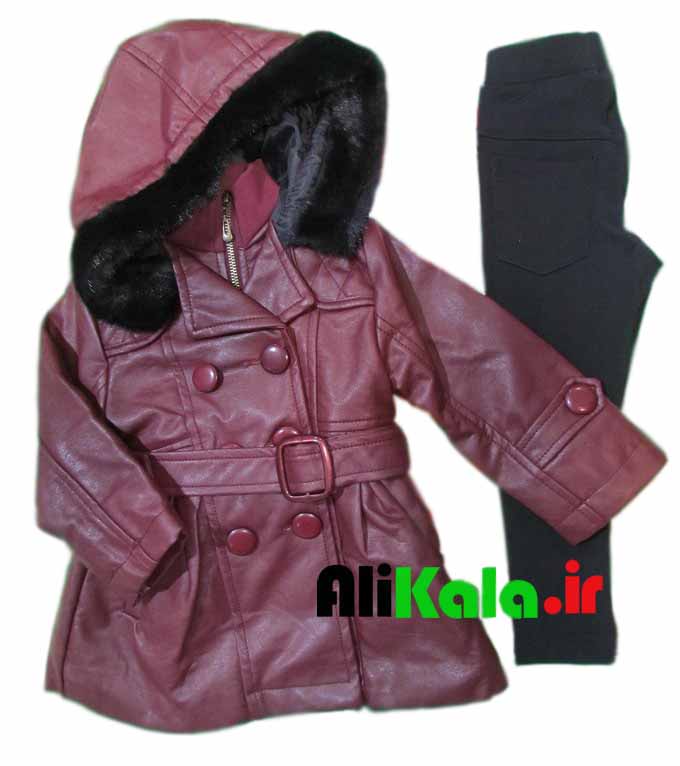 کاپشن چرم دخترانه به همراه شلوار