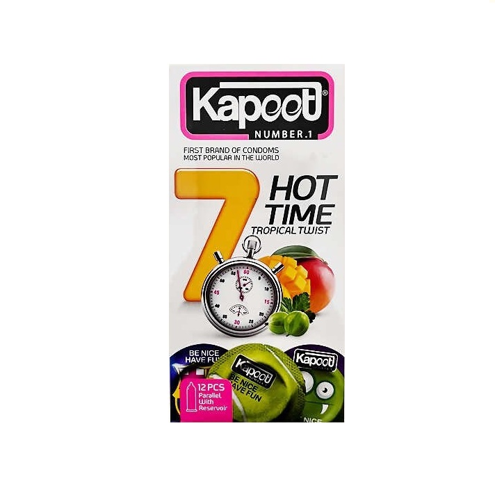 کاندوم تاخیری کاپوت 7 میوه گرم 12 عددی مدل Hot 7 Time
