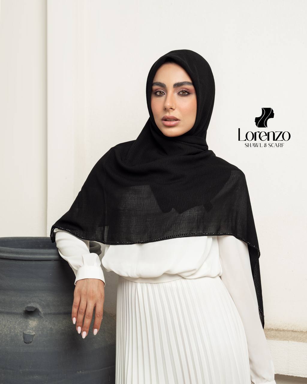 روسری بلاگا تک خط نگینی