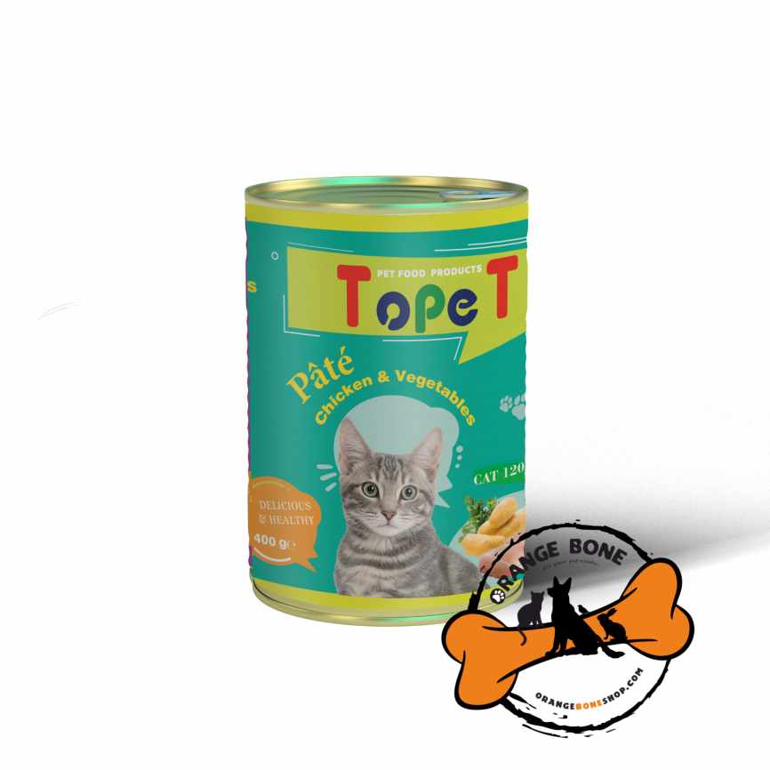 کنسرو پته گربه تاپت طعم مرغ و سبزیجات (400 گرم)
