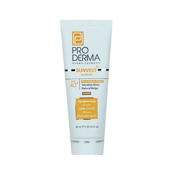 کرم ضد آفتاب فیزیکال + SPF 40 پرودرما بژ طبیعی