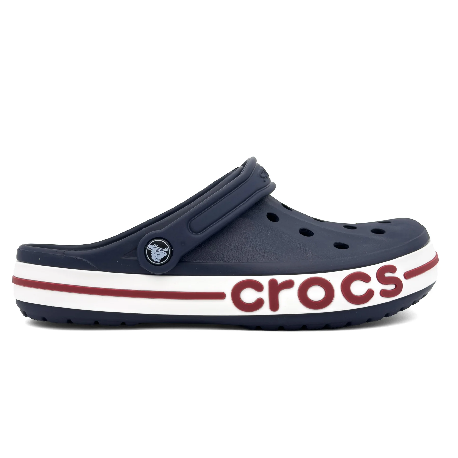 کراکس بایابند سرمه‌ای سفید زرشکی اورجینال | Crocs Bayaband
