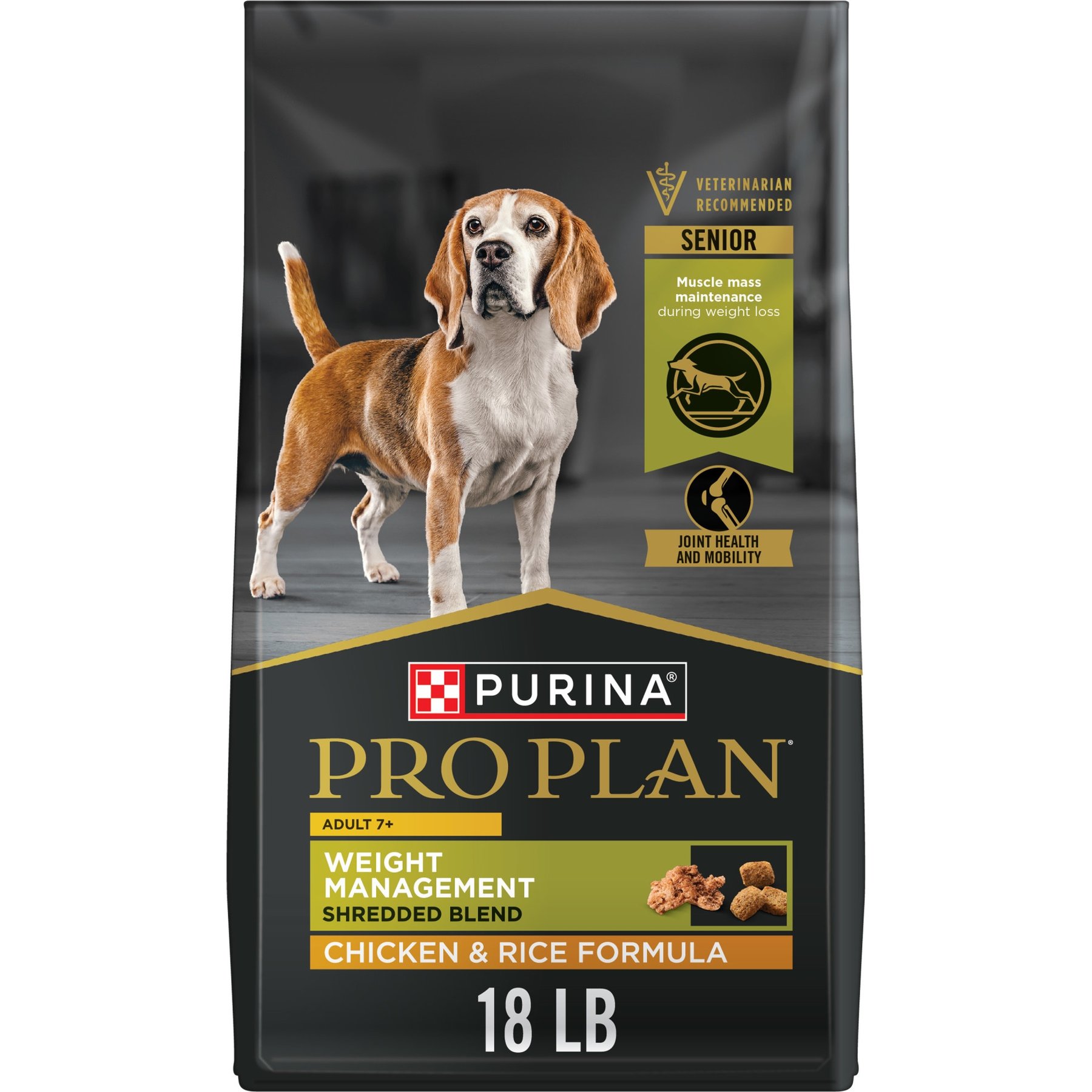 غذای خشک پورینا پرو پلن سگ مسن کنترل وزن شرددد بلند مرغ و برنج ۸.۱۶ کیلوگرم | Purina Pro Plan Weight Management Senior Shredded Chicken & Rice 18lb