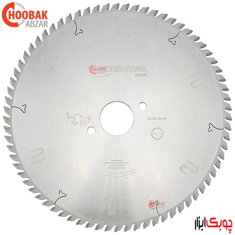 تیغ اره الماسه پانل بر 400*72 شفت 60 اینترنشنال کد SEZB40014