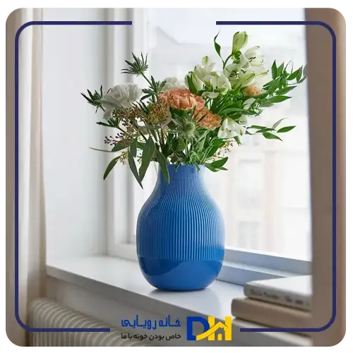 گلدان راه راه آبی ایکیا GRADVIS