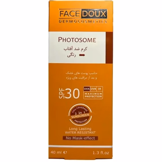 کرم ضد آفتاب رنگی فوتوزوم SPF 30 بژ متوسط فیس دوکس