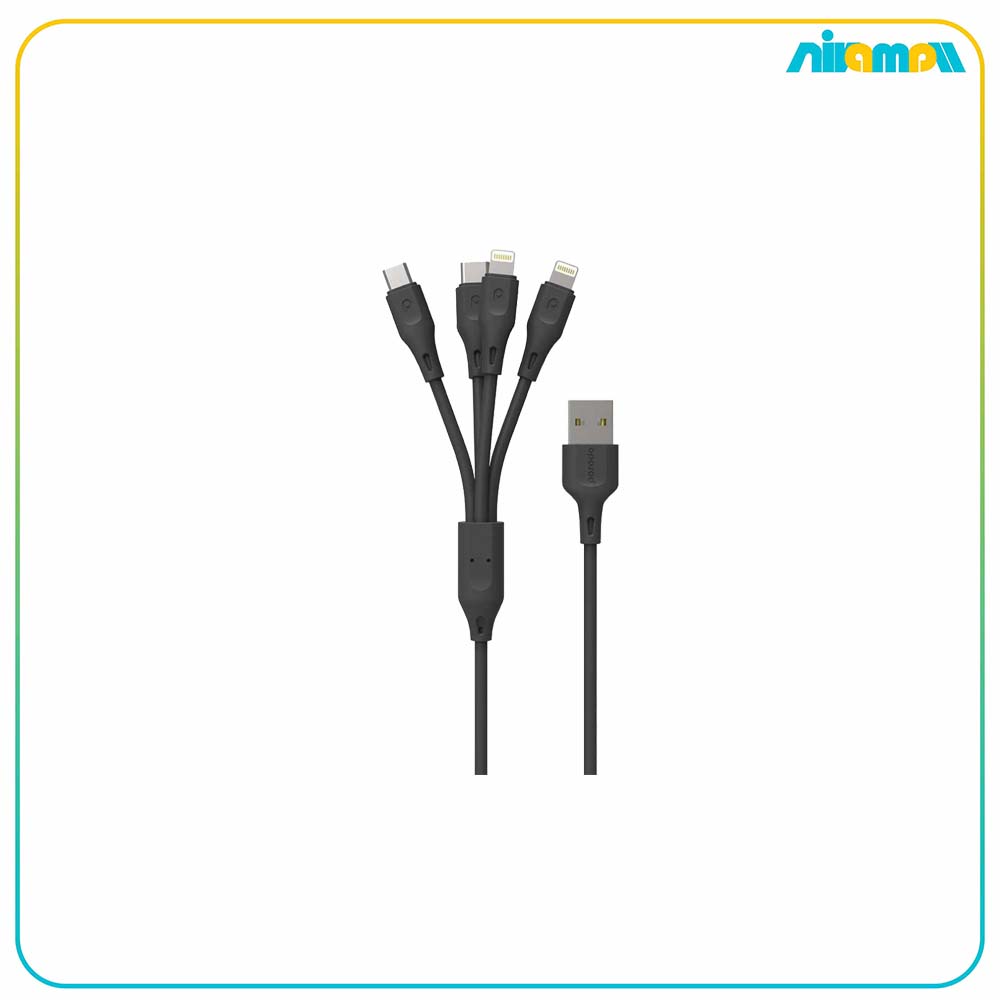 کابل شارژر 1 در 4 پرودو مدل USB به (Lightning / Type-C / Micro USB) به طول 1.2 متر