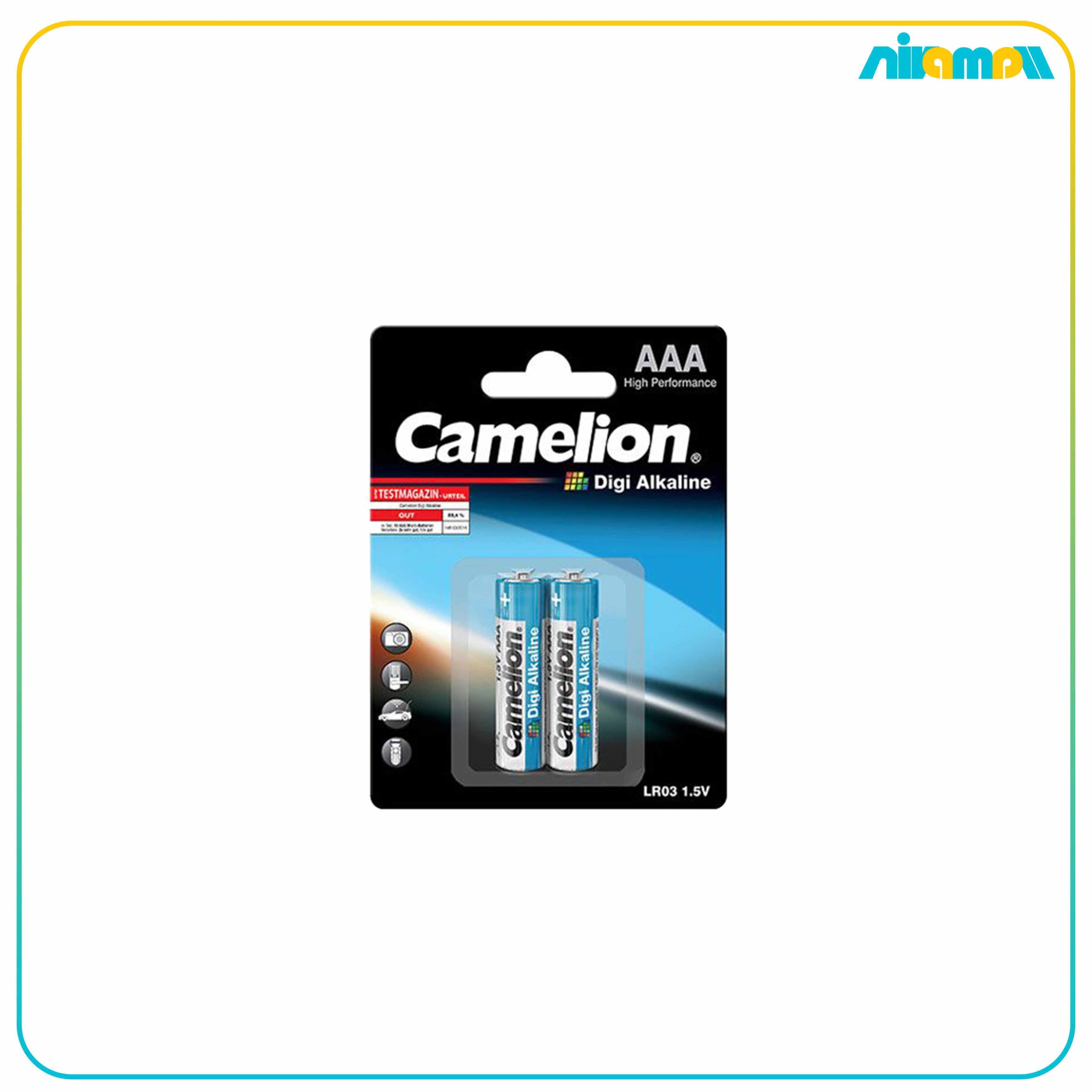 باتری نیم قلمی کملیون مدل Camelion Battery Size AAA 2pcs Digi Alkaline