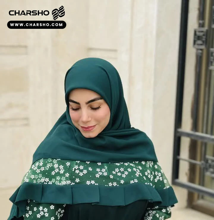 روسری شکوفه رنگ سبز
