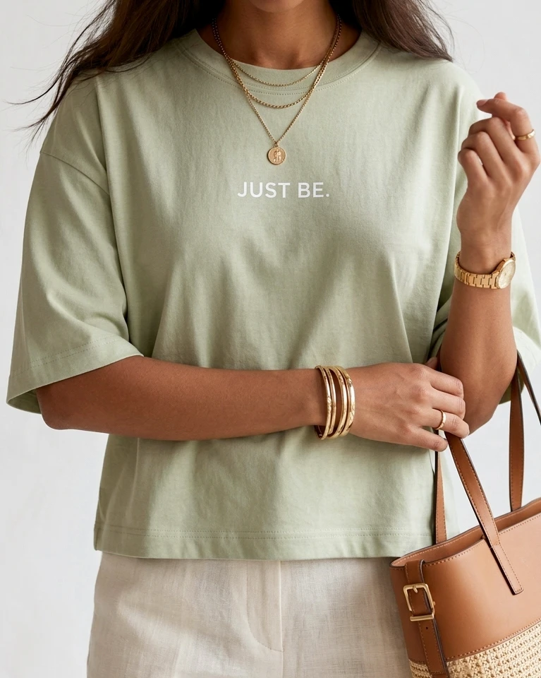کراپ تیشرت باکسی H&M