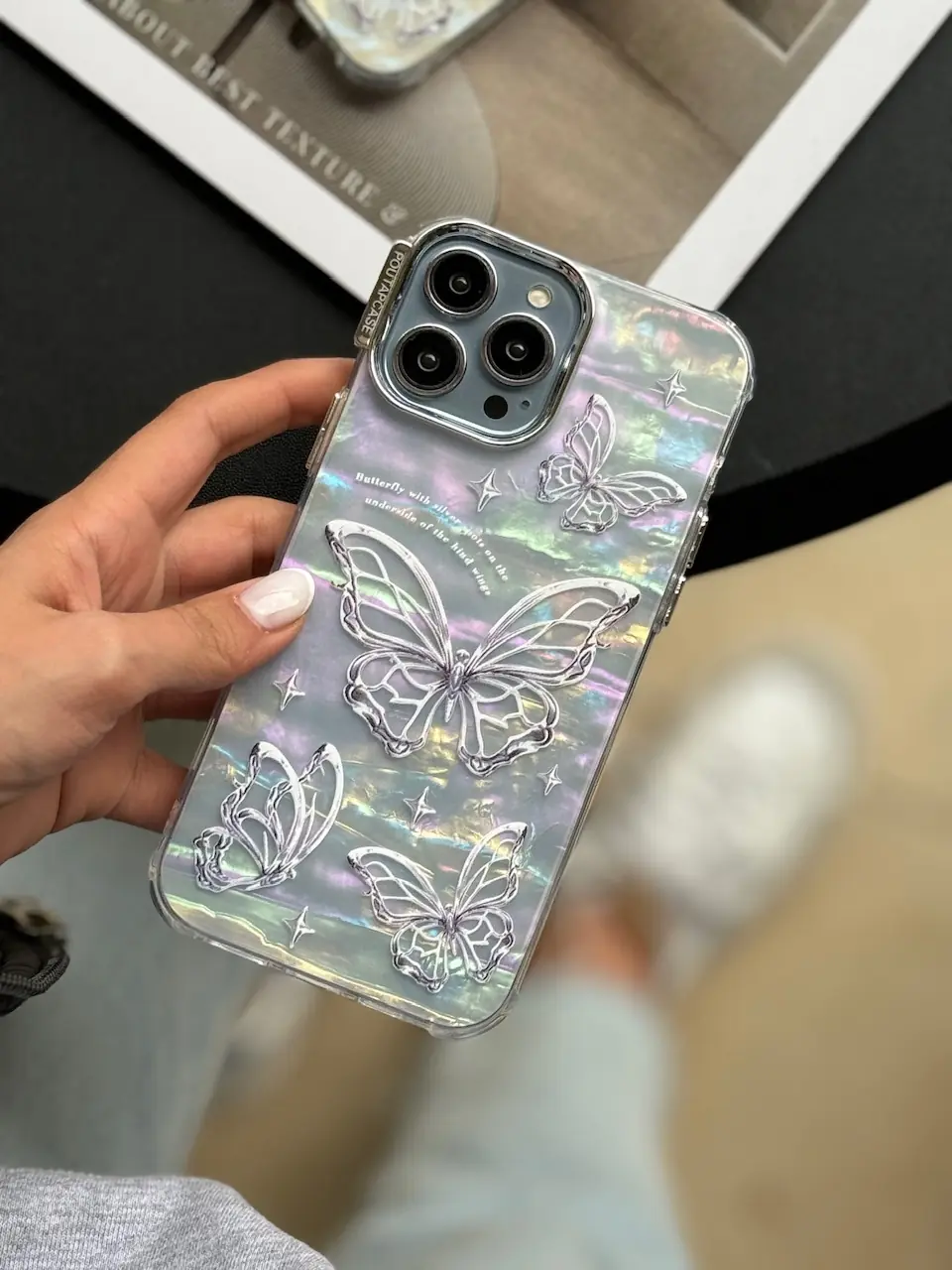 قاب PoutapCase Butterfly یخی هولوگرامی