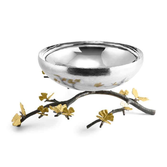 ظرف میوه پایه دار بزرگ مایکل آرام | Butterfly Ginkgo Large Centerpiece Bowl