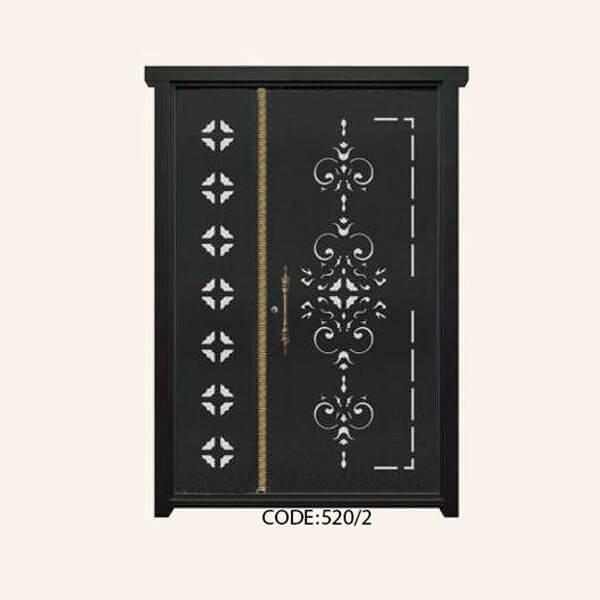 درب یک و نیم لنگه فلزی CNC طرح 520