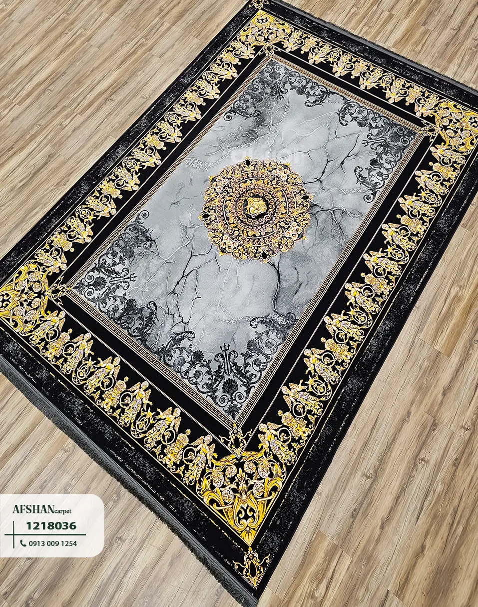 فرش 1200 شانه آکرلیک طرح ورساچه کد 1218036 غزل