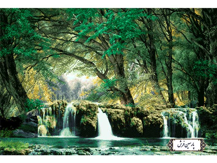 نخ و نقشه تابلو فرش منظره زیبای رودخانه - کد NV780