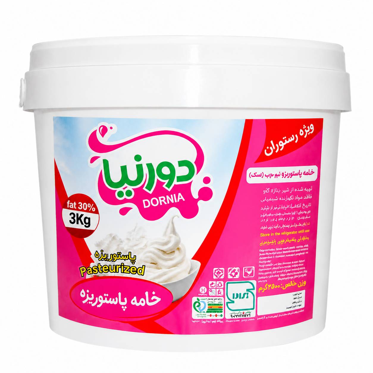 خامه پاستوریزه 3 کیلویی دورنیا