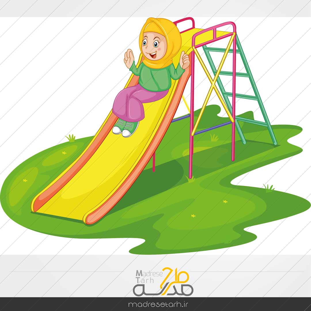 وکتور دختر محجبه در حال بازی کردن