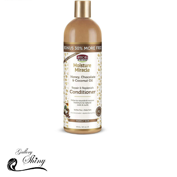 نرم کننده داخل حمام تقویت کننده و آبرسان افریکن پراید با عسل، شکلات و روغن نارگیل (African Pride Moisture Miracle Honey, Chocolate &amp; Coconut Oil Conditioner)