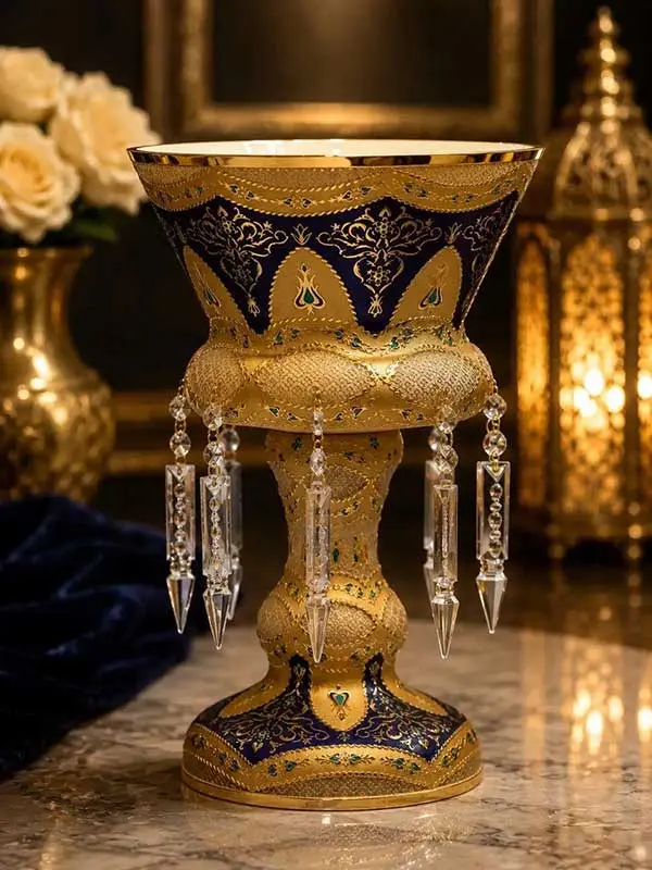 شمعدان لاله آويز بزرگ كاتاليا كرم کد ۳٩٠