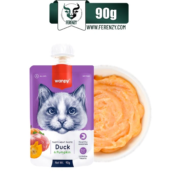 پودینگ گربه بالغ ونپی با طعم اردک و کدوحلوایی وزن 90 گرم Wanpy Duck & Pumpkin