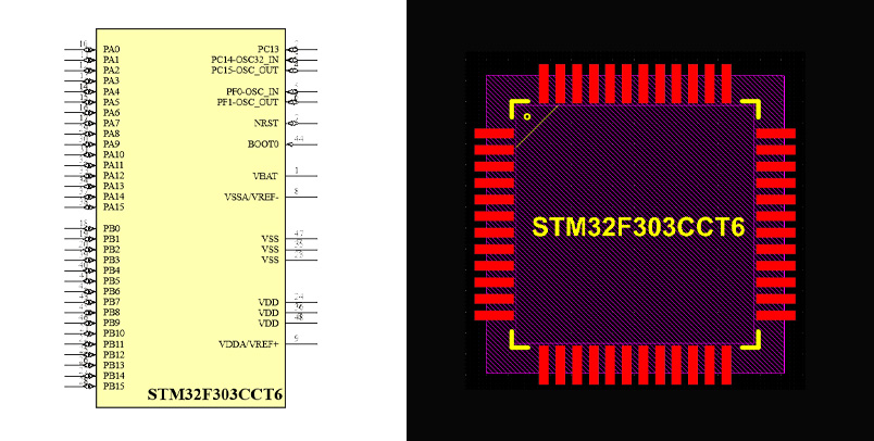 فوت پرینت STM32F303CCT6