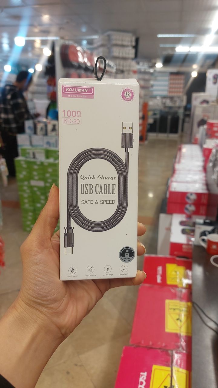 کابل تبدیل USB به microUSB کلومن مدل KD-20 طول 1 متر