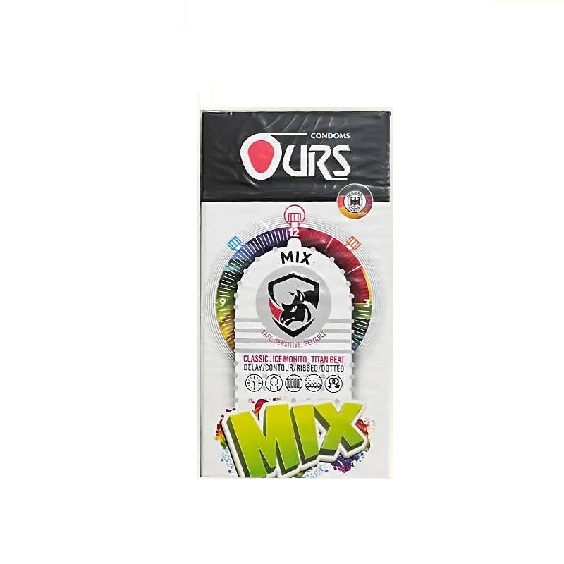 کاندوم میکس اورس همه مدل در یک بسته 12 عددی MIX OURS