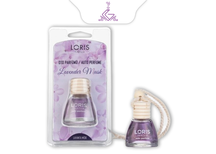 خوشبو کننده ماشینی آویز(شیشه ای) لوندر مشک LAVENDER MUSK برند لوریس LORIS