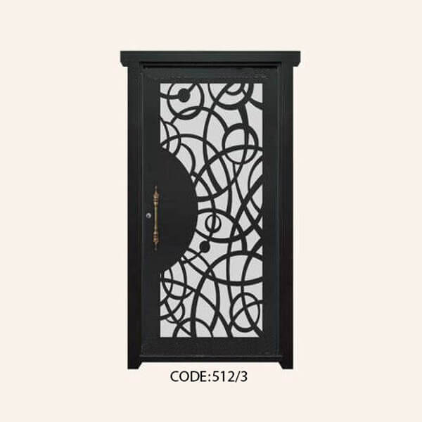 درب یک لنگه فلزی CNC طرح 512