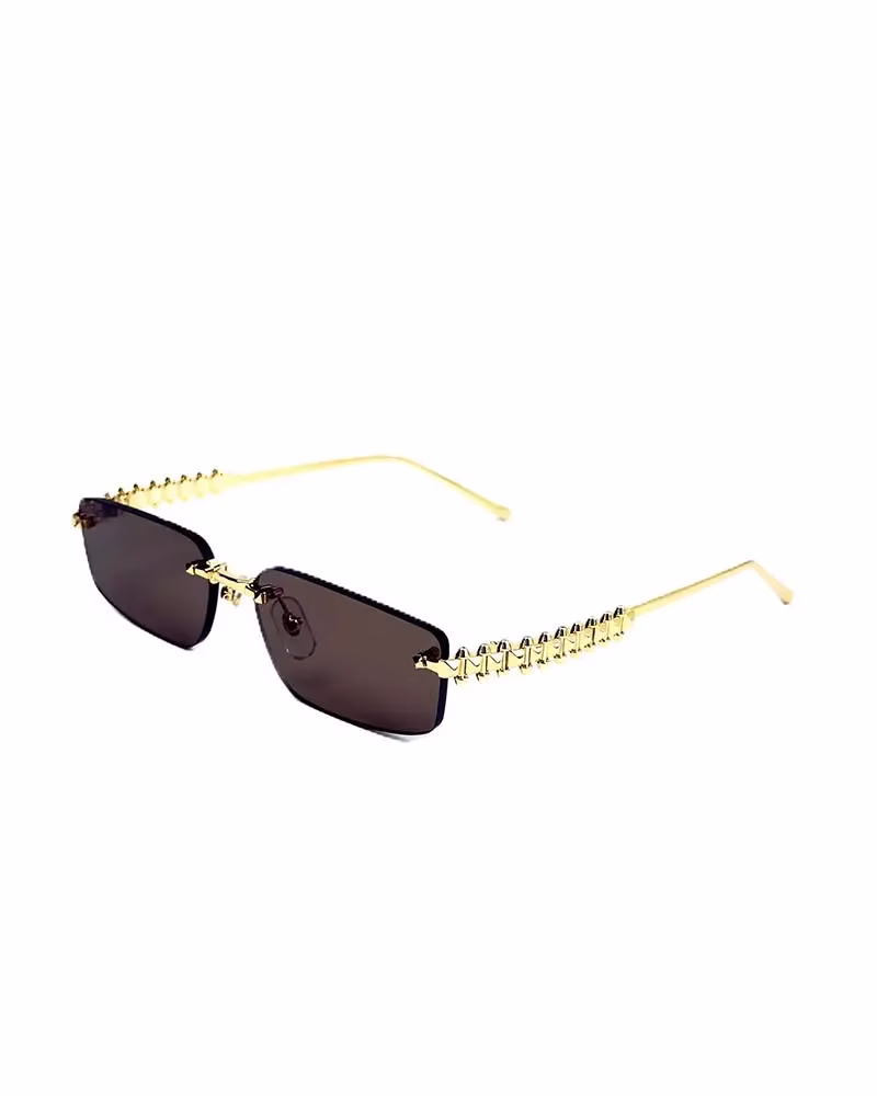 عینک آفتابی زنانه کارتیر اوتلت مدل CARTIER CT0544S OUTLET - بدون فريم دسته طلايي عدسي قهوه اي, هردو عدسی ها خط و خش زیر یک میل دارد