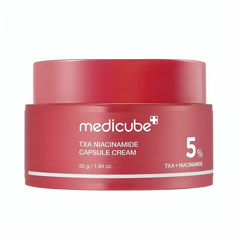 کرم روشن کننده روز و شب مدیکیوب مدل %TXA + NIACINAMIDE 5 مناسب برای انواع پوست حجم 55 میلی لیتر