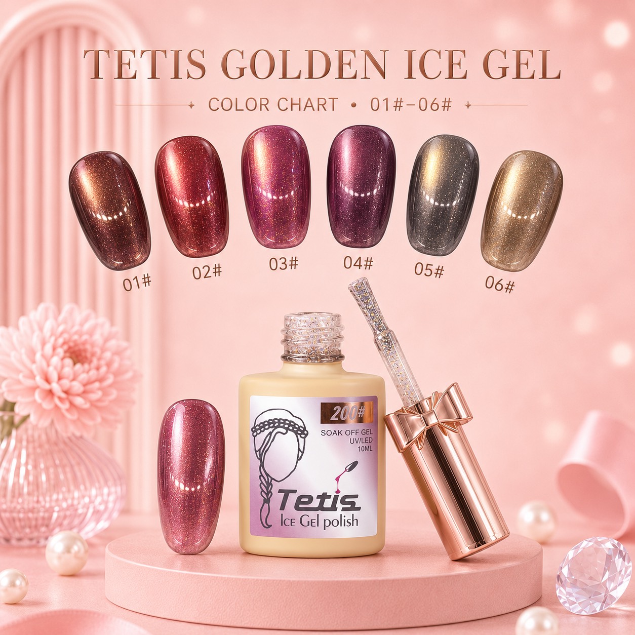 لاک ژل گلدن آیس ۱۰ میل تتیس Tetis