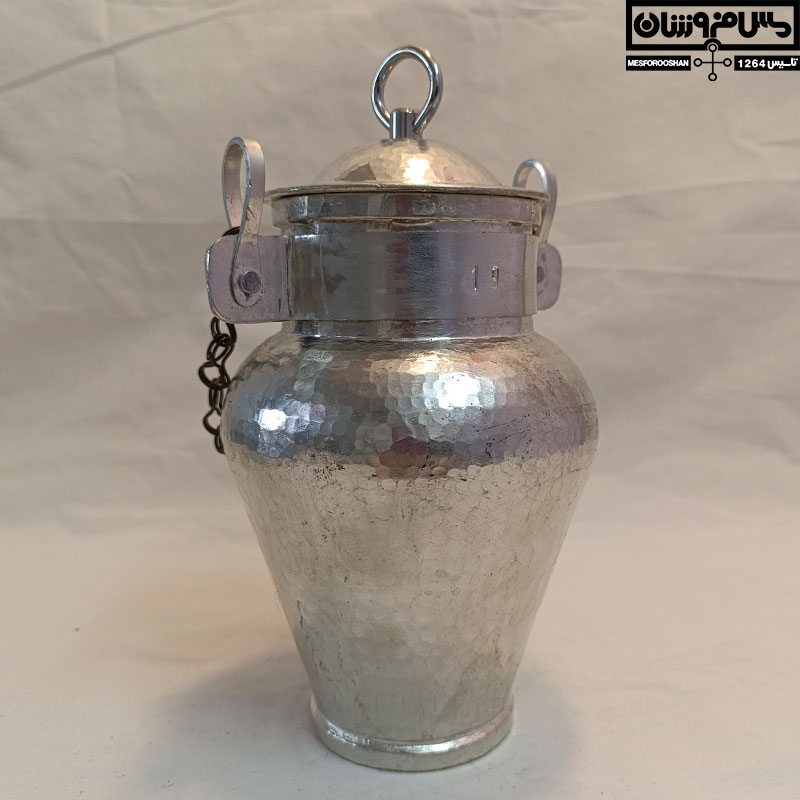 روغن دان مسی چکشی دستساز 2 رو سفید زنجان مدل حکایت