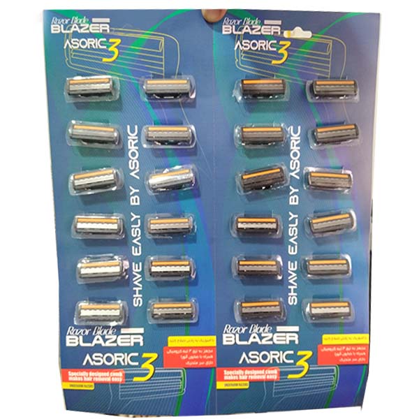 ژیلت ورقی 3 لبه صابون دار بلیزر BLAZER ( بسته 24 عددی )