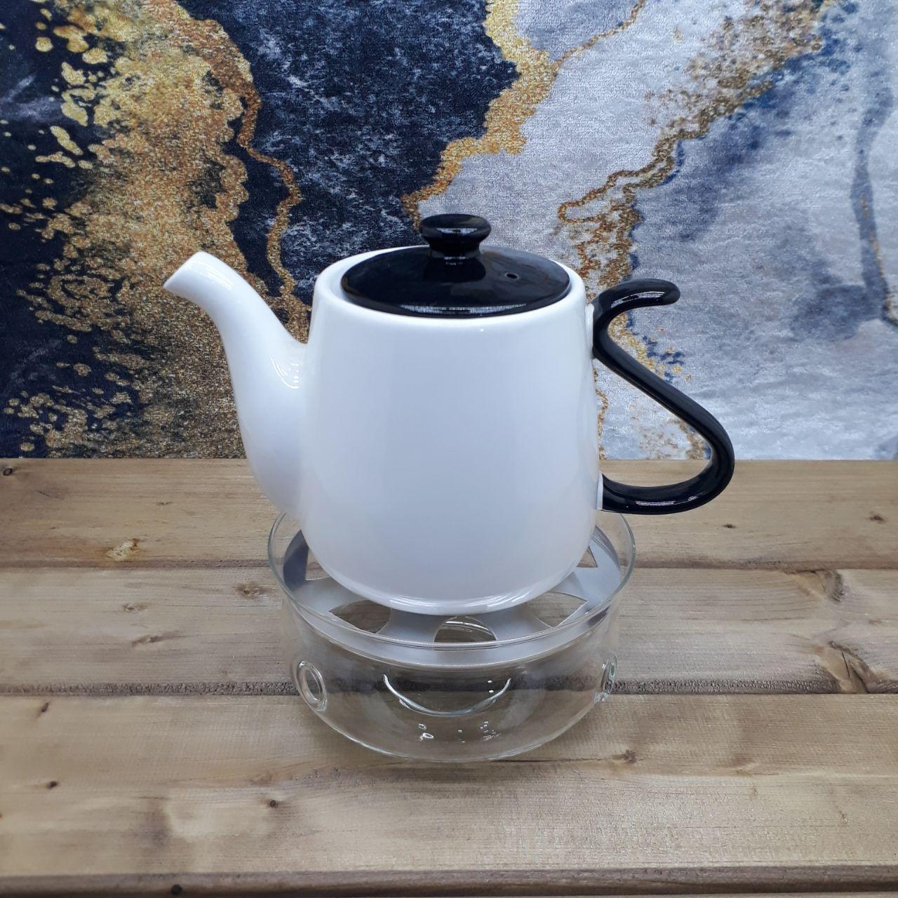 قوری چینی دسته منحنی