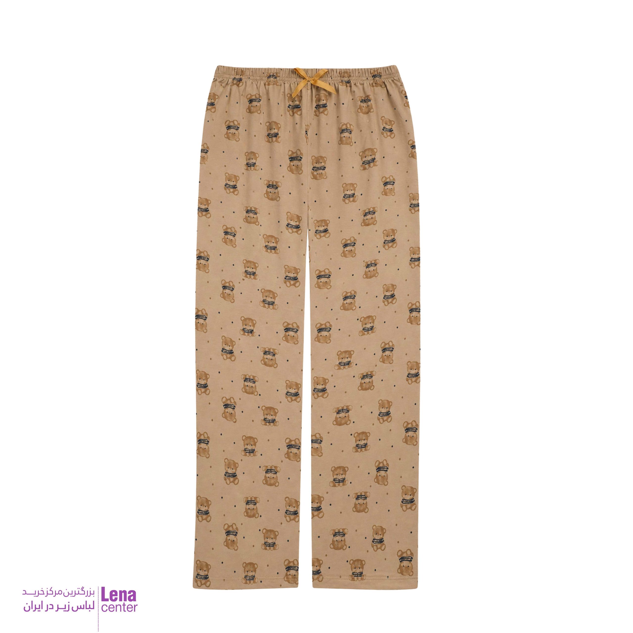 شلوار راحتی زنانه نخی طرح خرس (کپی) - 2XL