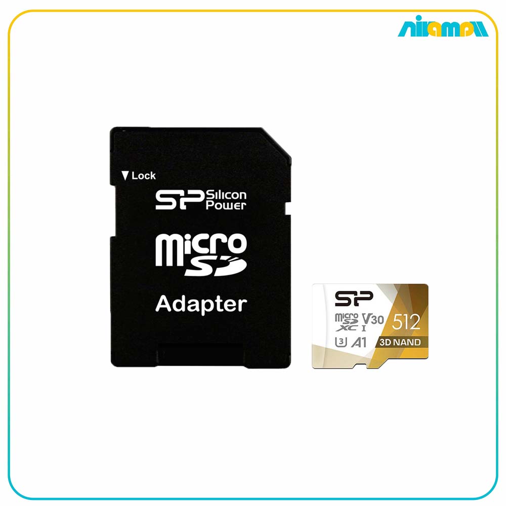 کارت حافظه microSDXC سیلیکون پاور مدل Superior pro کلاس 10 استاندارد UHS-I U3 سرعت 100MBps ظرفیت 512 گیگابایت به همراه آداپتور SD