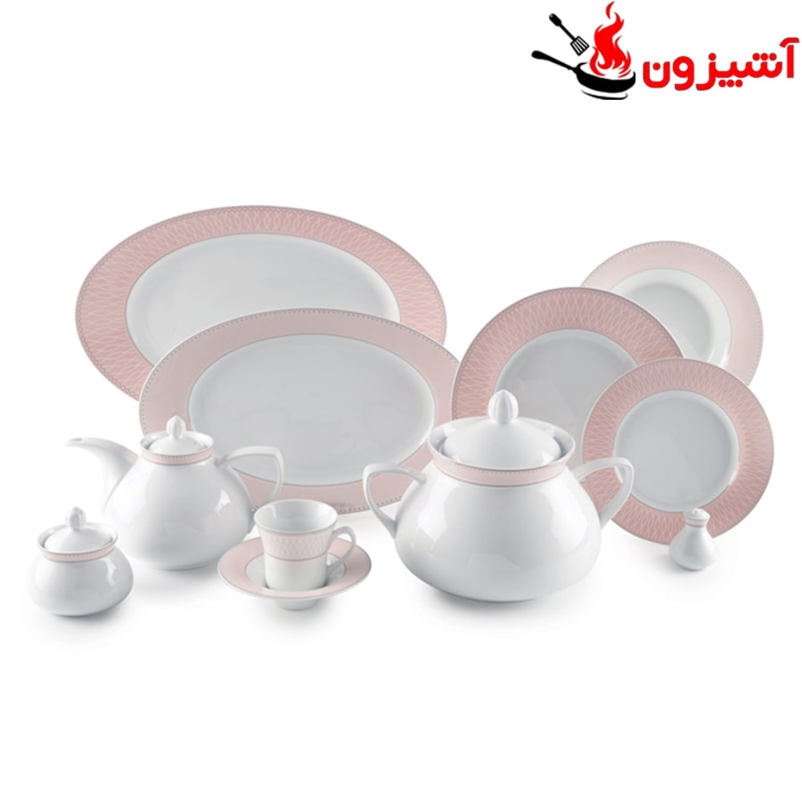 سرویس 108 پارچه 12 نفره طرح ژانتی صورتی