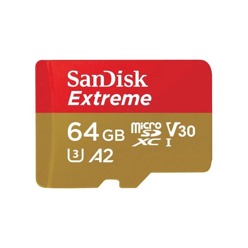 کارت حافظه سن دیسک MicroSDXC مدل Extreme کلاس A2 استاندارد UHS-I U3 سرعت 170MBps ظرفیت 64 گیگابایت