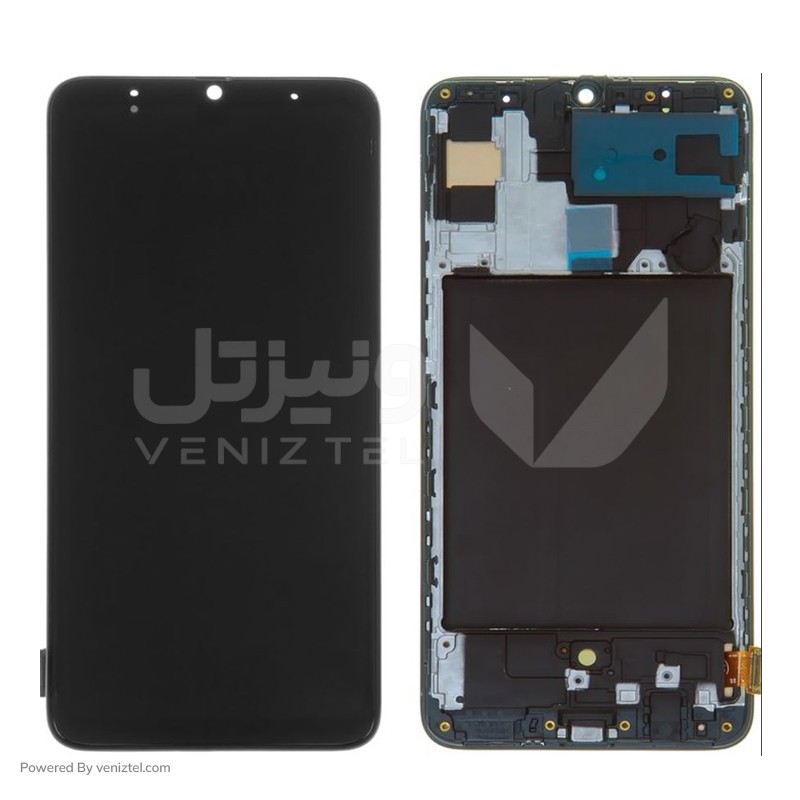 تاچ و ال سی دی اصلی شرکتی با فریم سامسونگ (Service Pack) مدل LCD Samsung A70 + F