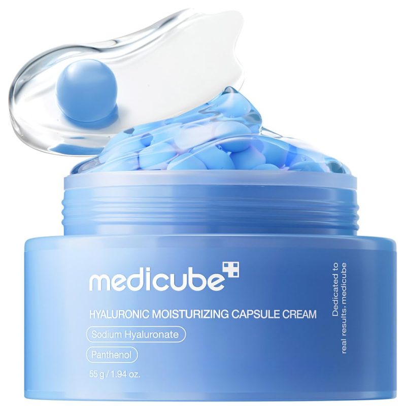 کرم کپسولی آبرسان هیالورونیک اسید و پانتنول مدی کیوب Medicube Hyaluronic Moisturizing Capsule Cream 55G