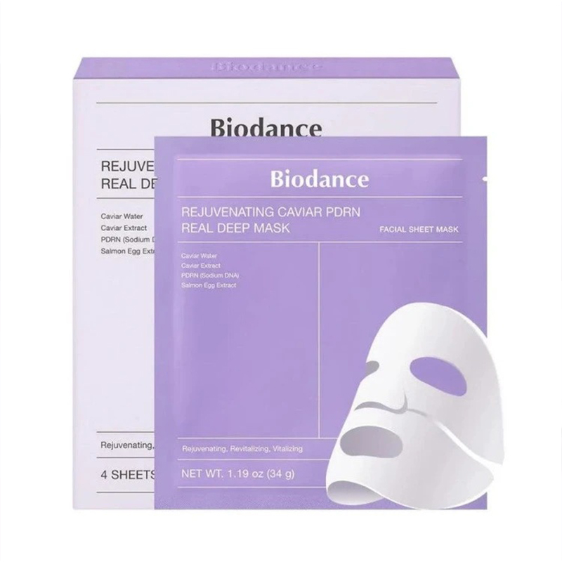 ماسک صورت بایودنس حاوی عصاره خاویار Biodance Rejuvenating Caviar PDRN Real Deep Mask 4 sheets 136G