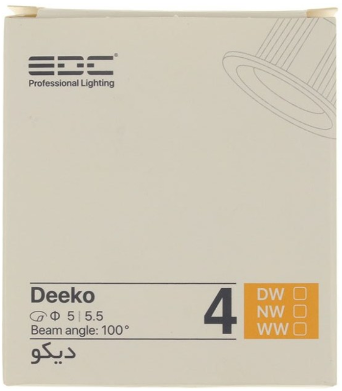 چراغ سقفی دکوراتیو توکار دیکو 4 وات EDC