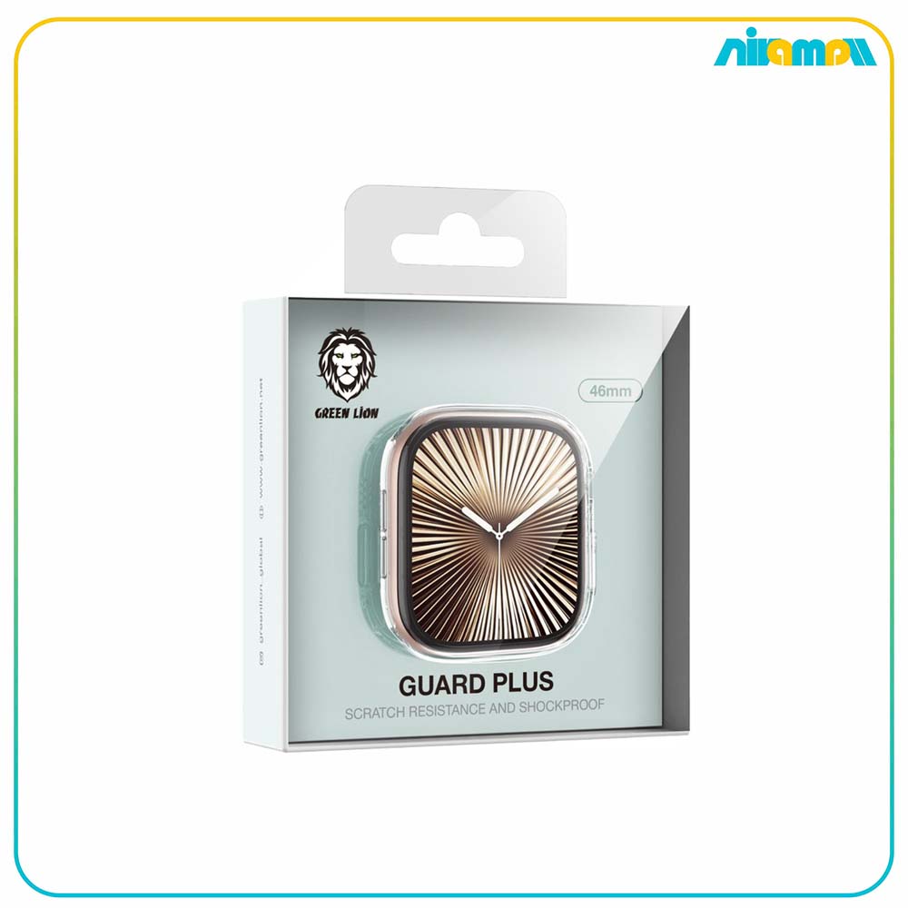 کاور ساعت شفاف گرین لاین مدل Guard Plus PC مناسب برای اپل واچ سری 10_46 میلی متری