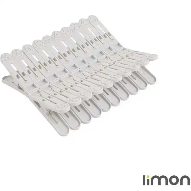 گیره رخت 20 عددی لیمون مدل الوان کد 114000 - طوسی