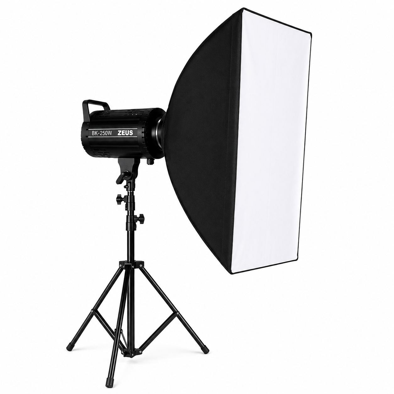 ست نورپردازی Zeus BK-250W به همراه سافت باکس و سه پایه | پکیج حرفه ای نورپردازی تولید محتوا