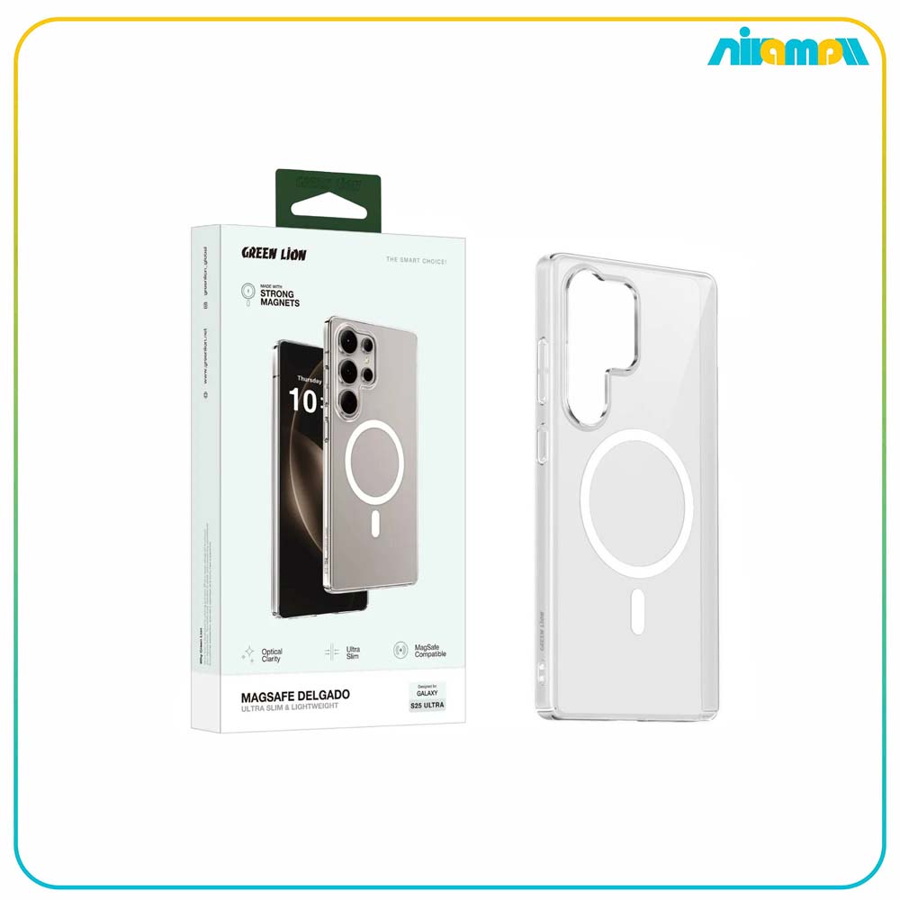 کاور شفاف گرین لاین مدل Magsafe Delgado Pc مناسب برای گوشی سامسونگS25 Ultra