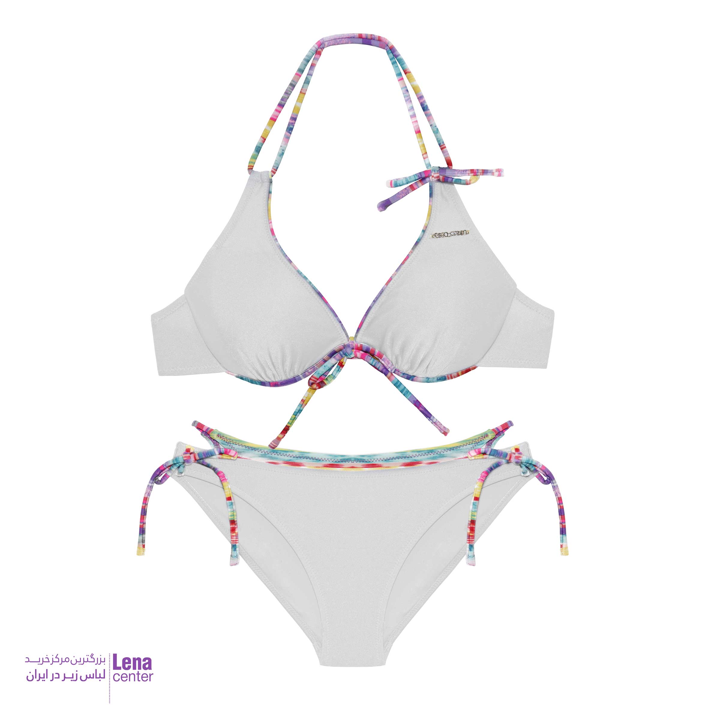 مایو زنانه بیکینی لبه رنگی