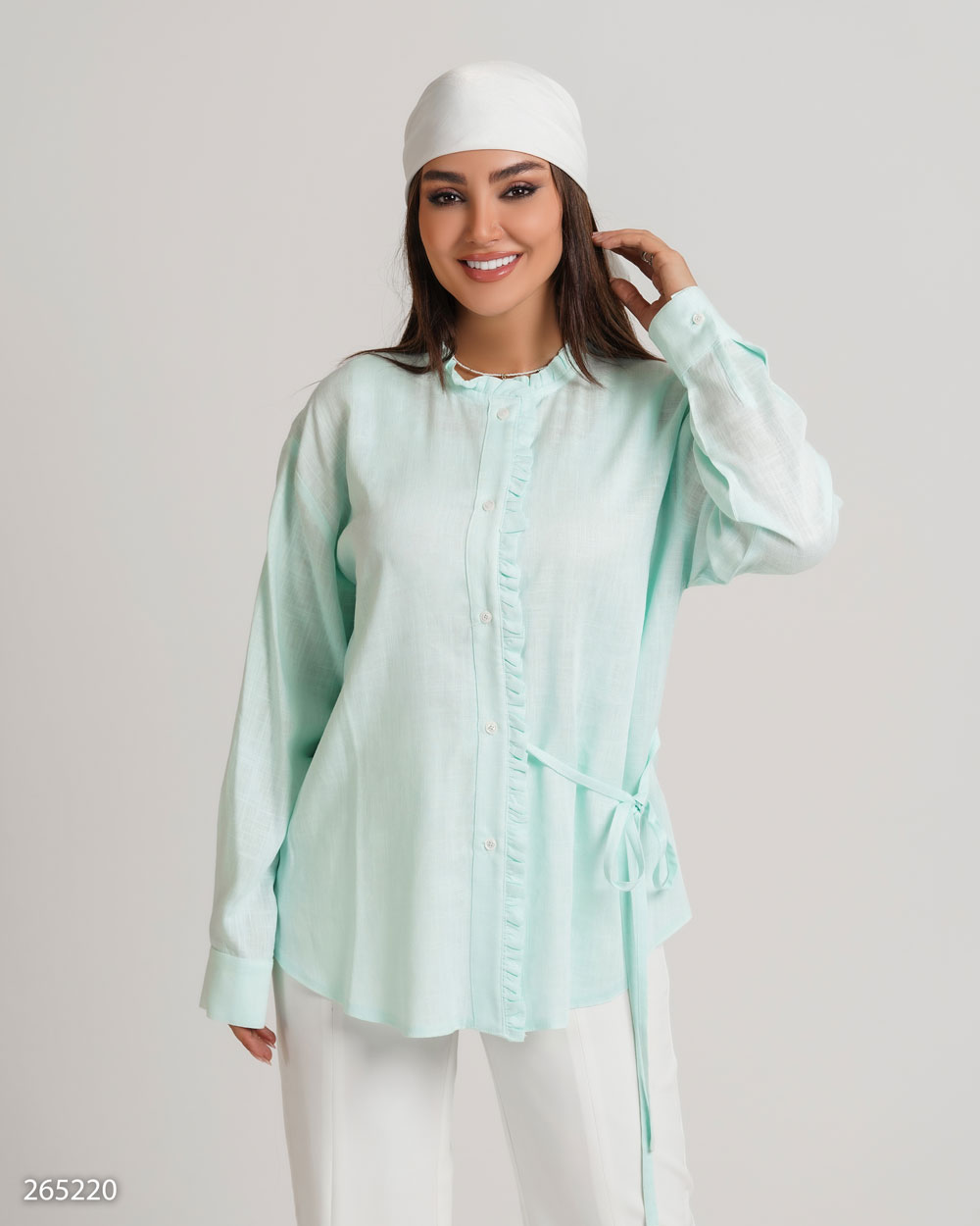 شومیز یقه چین دار مدل نازیتا کد 5002652