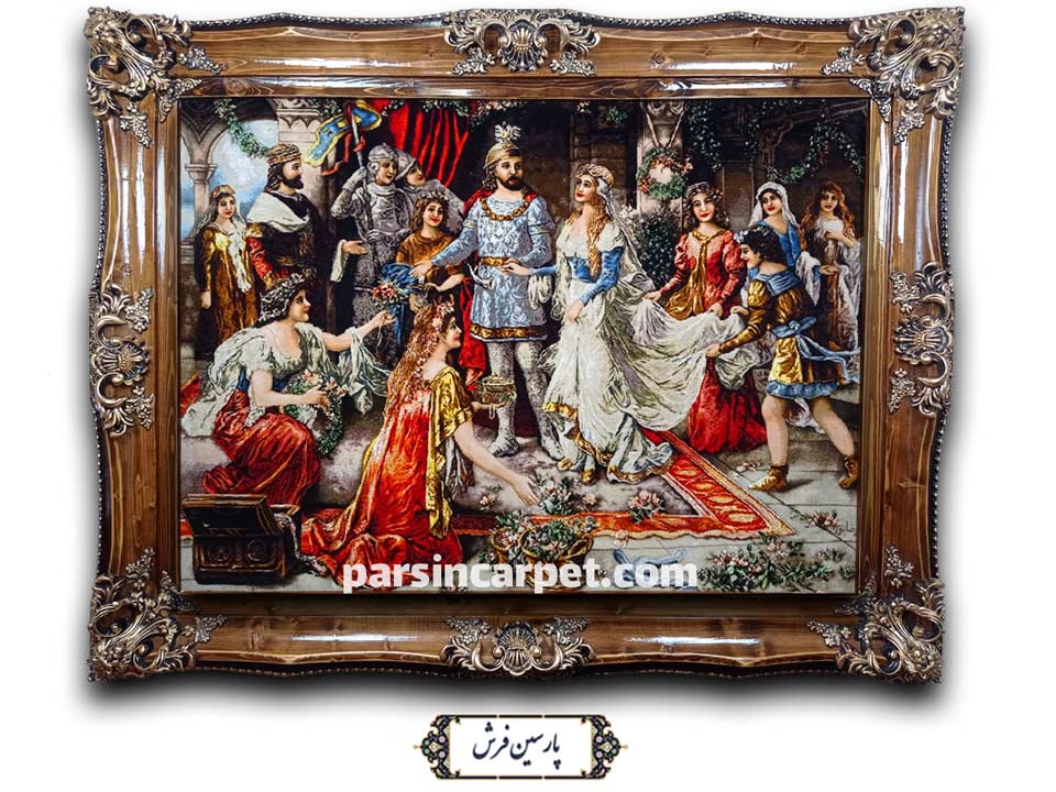 تابلو فرش دستباف تبریز تاجگذاری سلیمان جدید - کد TF2110